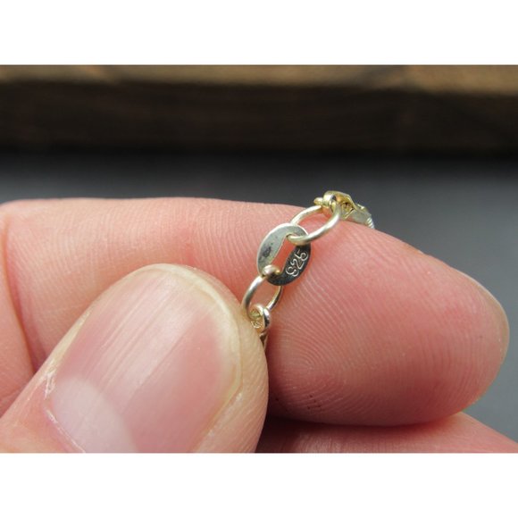 18" Sterling Silver Twisted Pearl Odd Pendant Necklace Vintage Minimalist - Picture 5 of 7